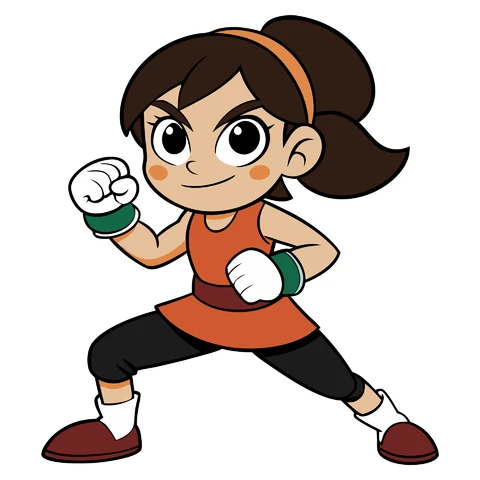 AI,JPG Cartoon Character in Action Pose
