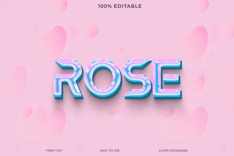 PSD Efecto de texto con estilo de fuente rosa