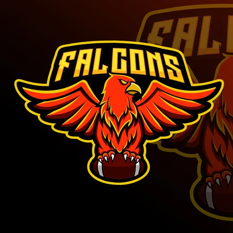 EPS,JPG Sport Team Emblem with Falcon Illustration