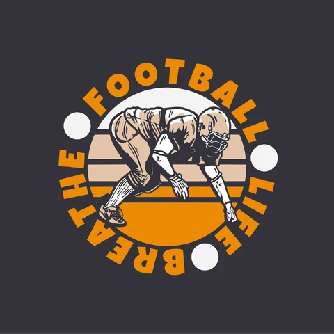 EPS,JPG Vintage Football Illustration Design