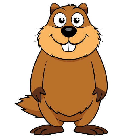 AI,JPG Cartoon Style Cute Beaver Character