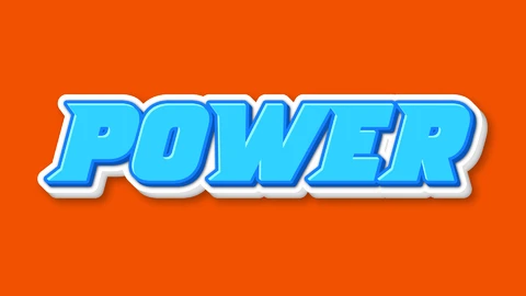 AI,EPS Blue Power 3D Text Effect