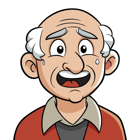 AI,JPG Cartoon Character Illustration of An Elderly Man