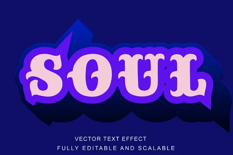 EPS Soul purple circus 3d font style effect