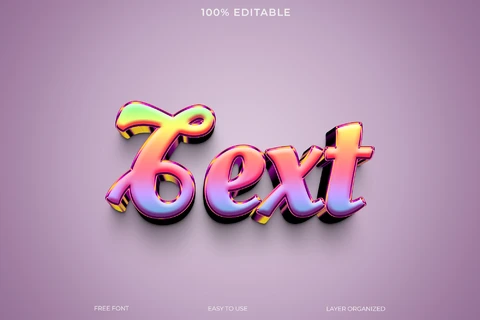 PSD Efeito de estilo de texto de arco-íris pastel