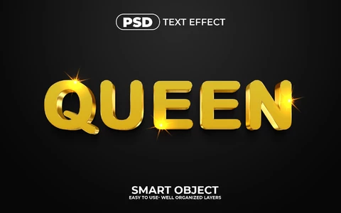 PSD Effet de texte 3d brillant et doré