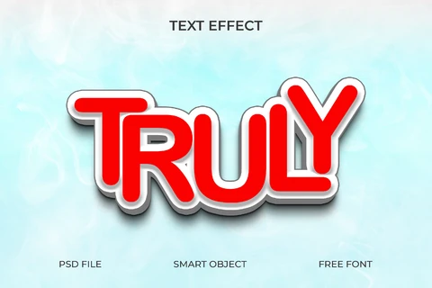 PSD 3D Bubble Text Effect with Shadow