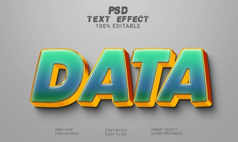 PSD Data Shadow 3D Font Style Effect