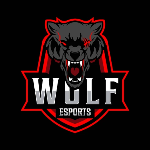 EPS,JPG Logotipo de Esports con el emblema del lobo feroz