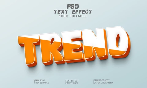 PSD Effet de police 3d à tendance bicolore