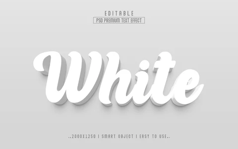 PSD Effet de texte 3d blanc et gris