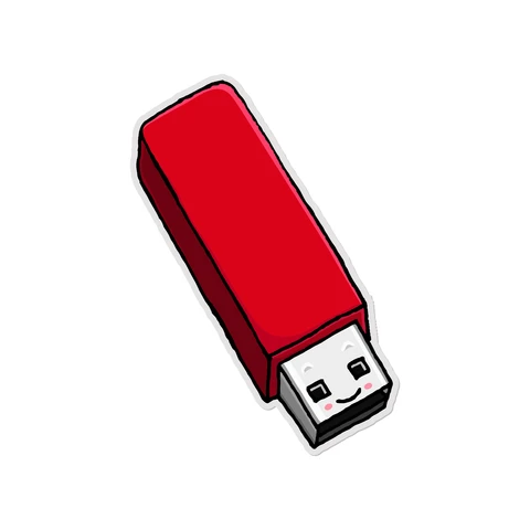 EPS,JPG Cartoon Style USB Flash Drive Illustration