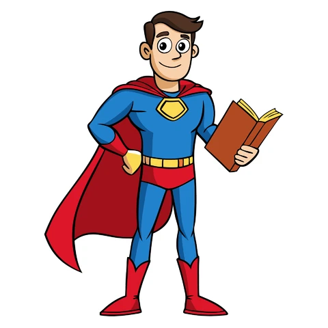 AI,JPG Cartoon Superhero Character Illustration