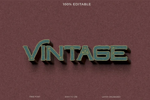 PSD Effet de texte vintage
