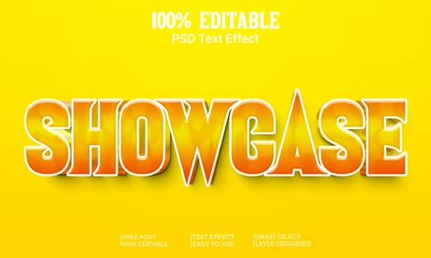 PSD Escaparate vintage amarillo afilar letras 3d efecto de texto