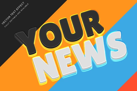 EPS Tus noticias alegres Efecto de fuente 3d