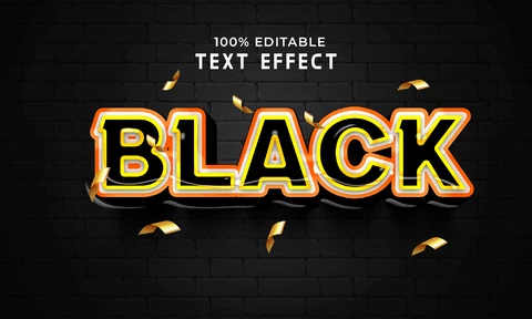 PSD Efecto de texto negro