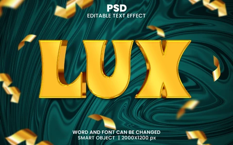 PSD Effetto testo 3d Lux vintage party