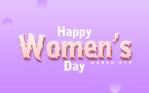 PSD Día de la mujer circo lila 3d efecto texto