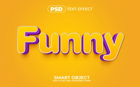 PSD Zabawny dwukolorowy efekt tekstowy 3d