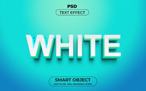 PSD Effet de texte 3d blanc turquoise