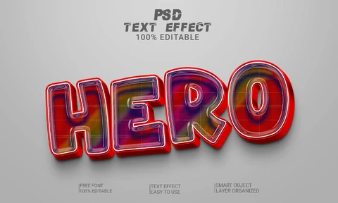 PSD Hero Videogame 3D Font Style Effect