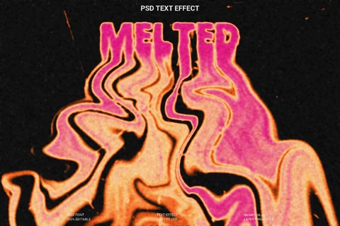 PSD Efeito de estilo de texto derretido