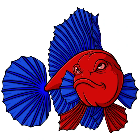 EPS,JPG Bold Comic Style Betta Fish Illustration