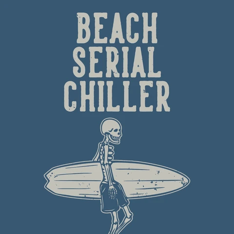 EPS,JPG Vintage Surfing Skeleton Illustration