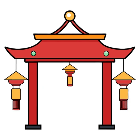 AI,JPG Traditional Asian Architectural Element