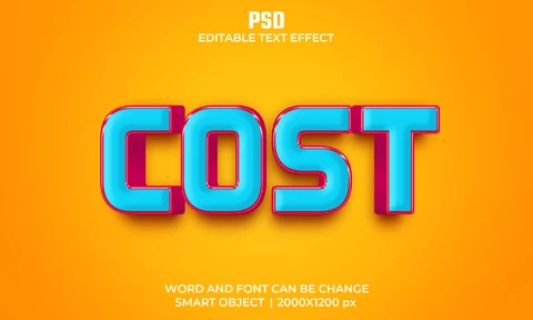 PSD Efekt tekstowy kosztu