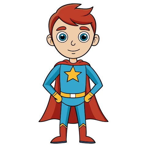 AI,JPG Cartoon Superhero Character Illustration