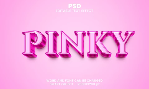 PSD Efeito de texto 3d de cristal brilhante e rosado