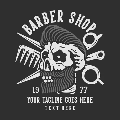 EPS,JPG Monochrome Vintage Barber Shop Logo