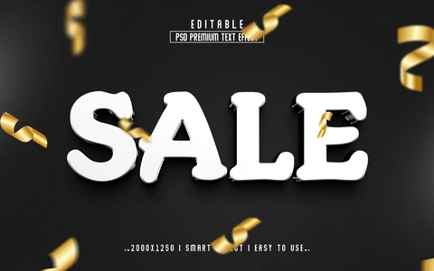 PSD Venta fiesta 3d efecto texto