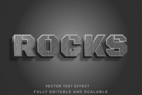 EPS Ejército rocas 3d estilo de fuente efecto