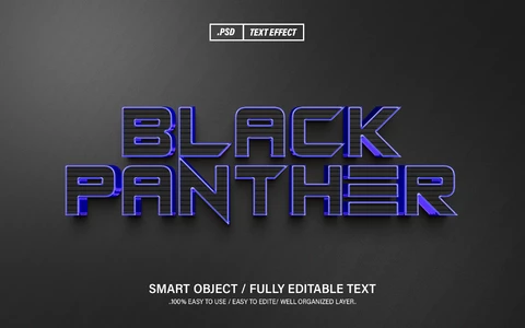 PSD Black Panther Text Style Effect