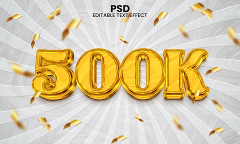 PSD 500k fiesta de oro 3d efecto de texto