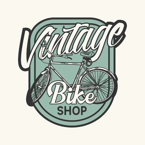 EPS,JPG Retro Vintage Badge with Bicycle Illustration