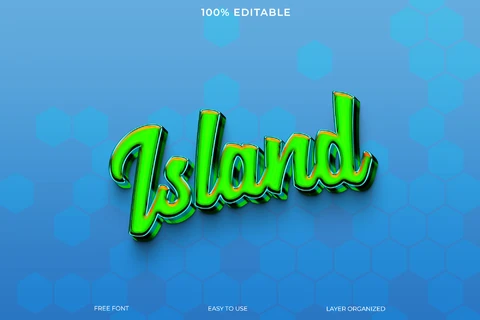 PSD Island Text Style Effect