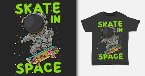 EPS,JPG Koszulka z astronautą w stylu pop art