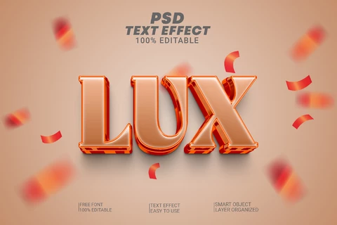 PSD Lux oro rosa brillante fiesta 3d efecto de texto
