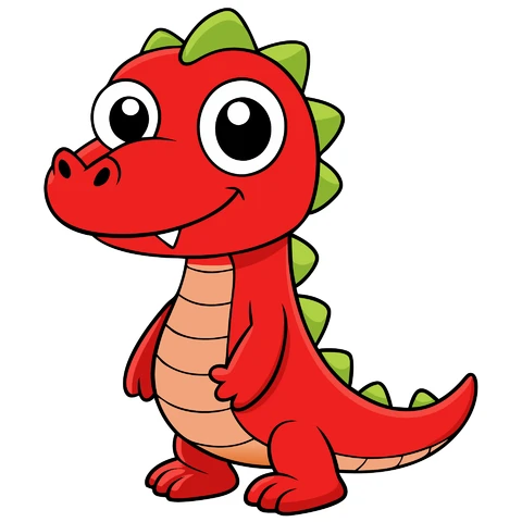 AI,JPG Cute Cartoon Dragon Character Illustration