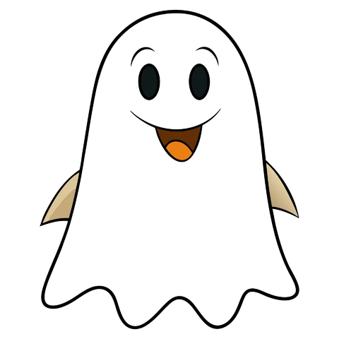 AI,JPG Cartoon Style Happy Ghost Illustration