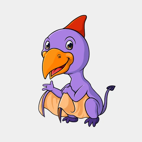 EPS,JPG Cartoon Style Cute Dinosaur Illustration