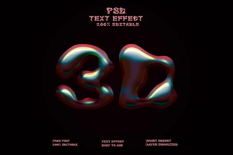 PSD 3D Font Style Text Effect