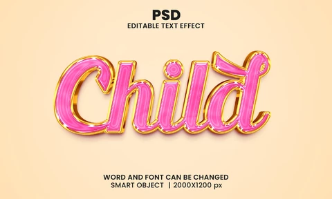 PSD Effet de texte rose enfant brillant