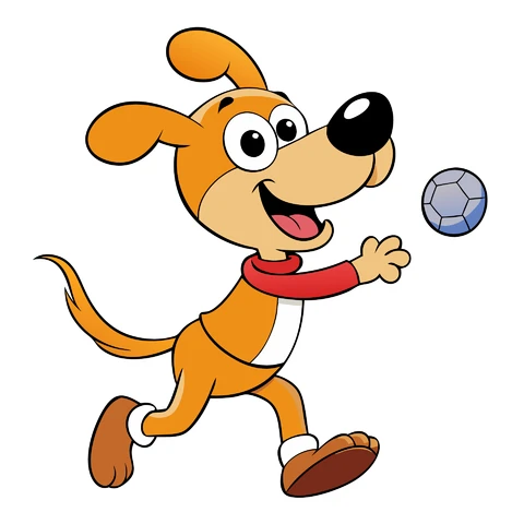 AI,JPG Personnage de dessin animé jouant avec un ballon