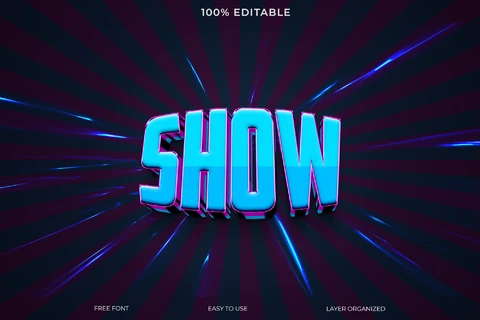 PSD Show Text Style Effect