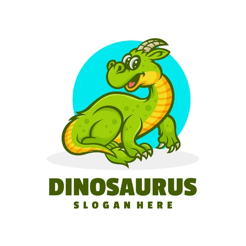 EPS,JPG Design de logotipo de dinossauro em desenho animado